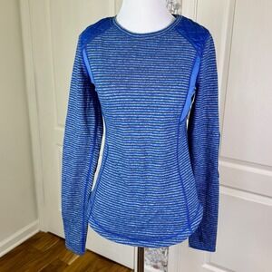 Lululemon RUN: Ice Queen Long Sleeve in "Slope Stripe Limitless Blue" - size 4?